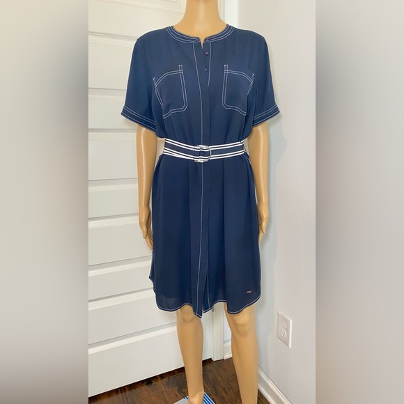 Tommy Hilfiger Blue Dress with Belt - Size 10 - Gently Used - Picture 6 of 12